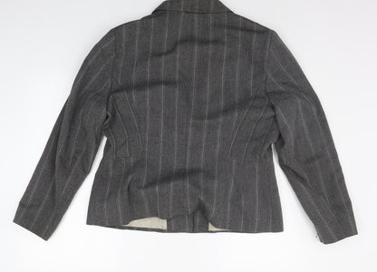 endora Womens Grey Striped  Jacket Suit Jacket Size 16