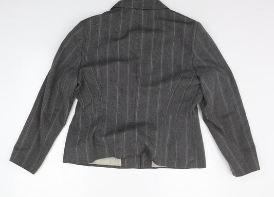 endora Womens Grey Striped  Jacket Suit Jacket Size 16