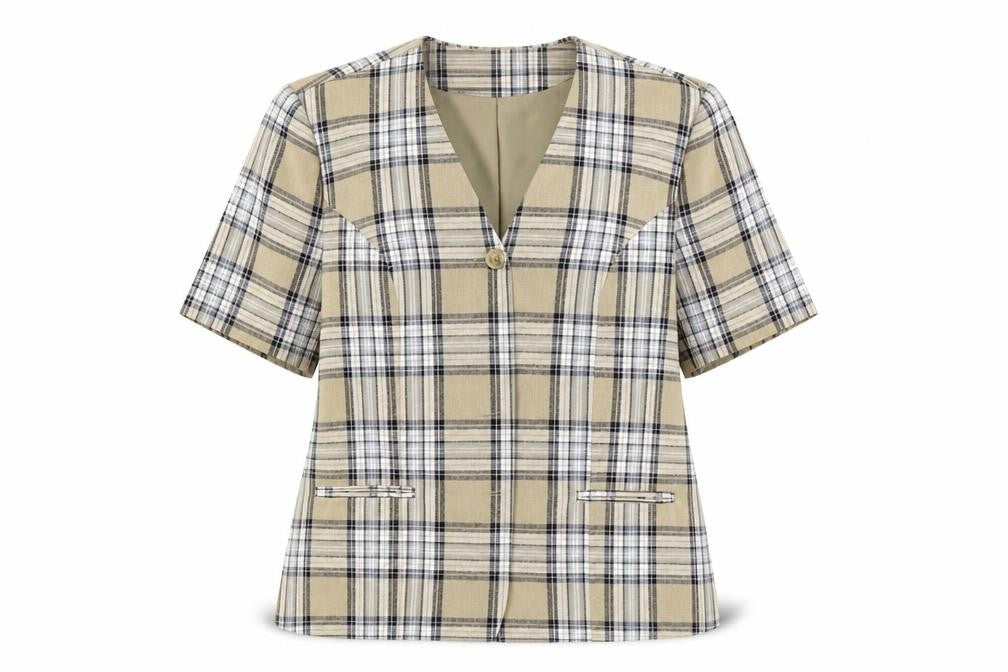 Bonmarché Womens Beige Check Jacket Suit Jacket Size 16