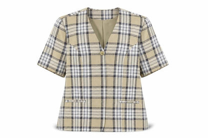 Bonmarché Womens Beige Check Jacket Suit Jacket Size 16