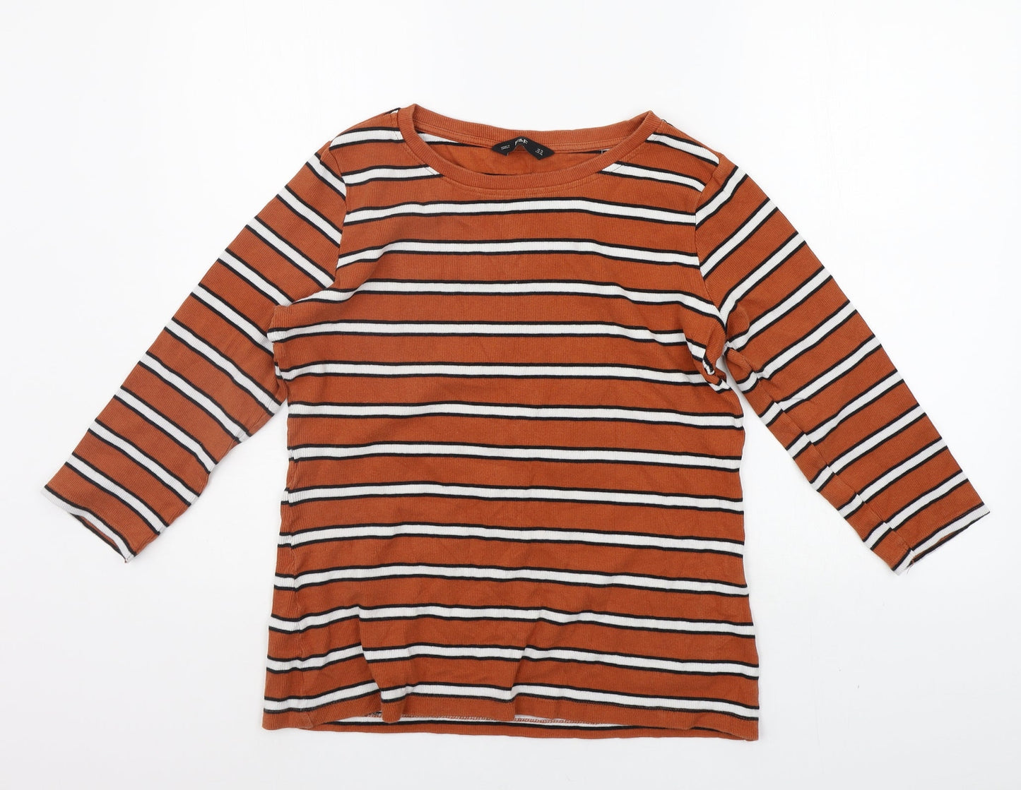 F&F Womens Orange Striped  Pullover Jumper Size 16