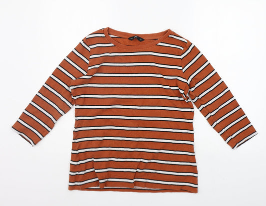 F&F Womens Orange Striped  Pullover Jumper Size 16