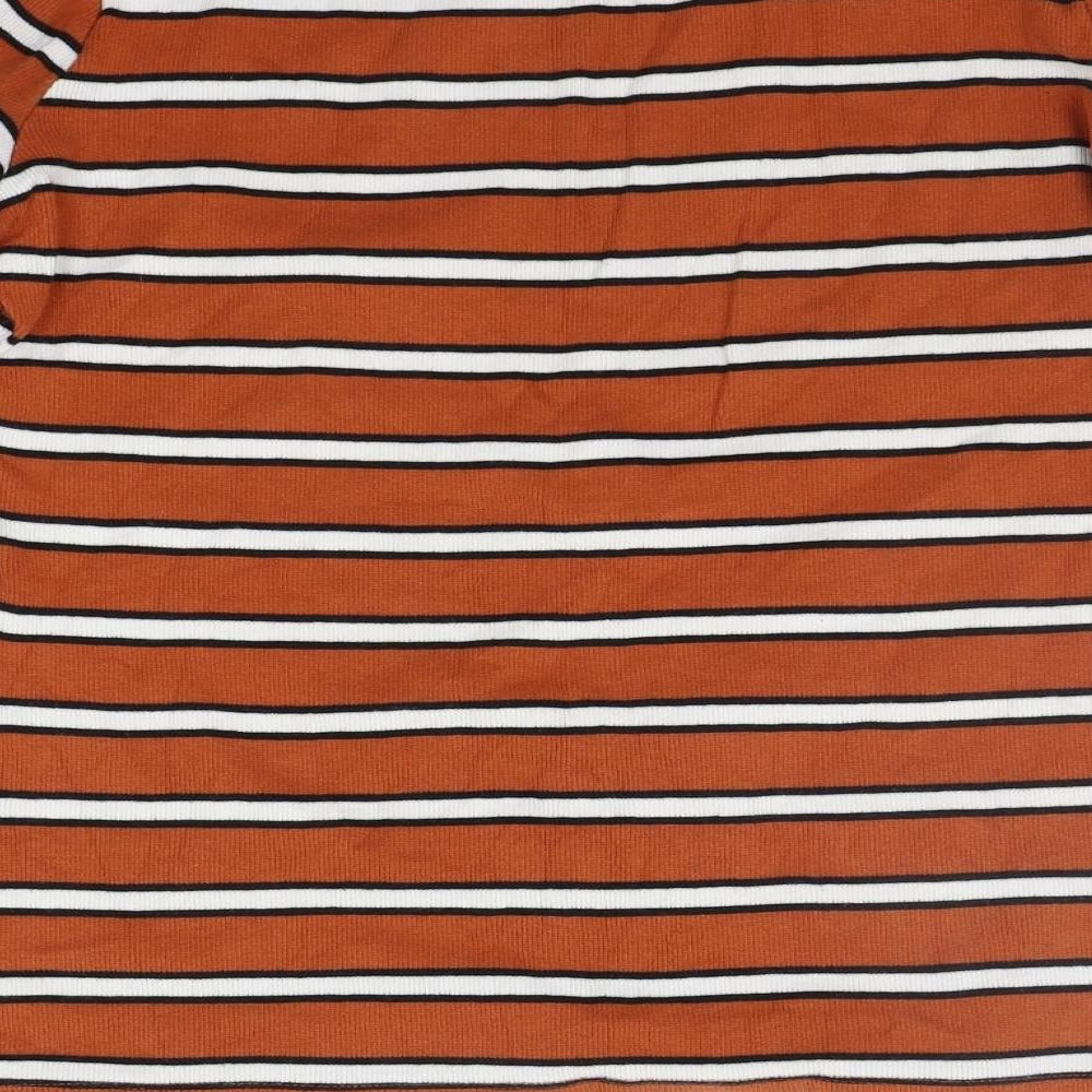 F&F Womens Orange Striped  Pullover Jumper Size 16