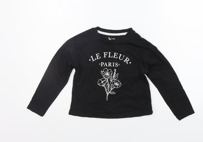 TU Boys Black   Basic T-Shirt Size 5 Years