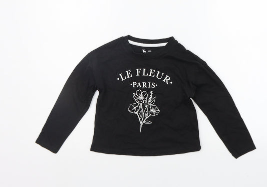 TU Boys Black   Basic T-Shirt Size 5 Years