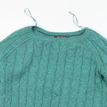Womens UK Size XS BONMARCHE Green Pullover Jumper