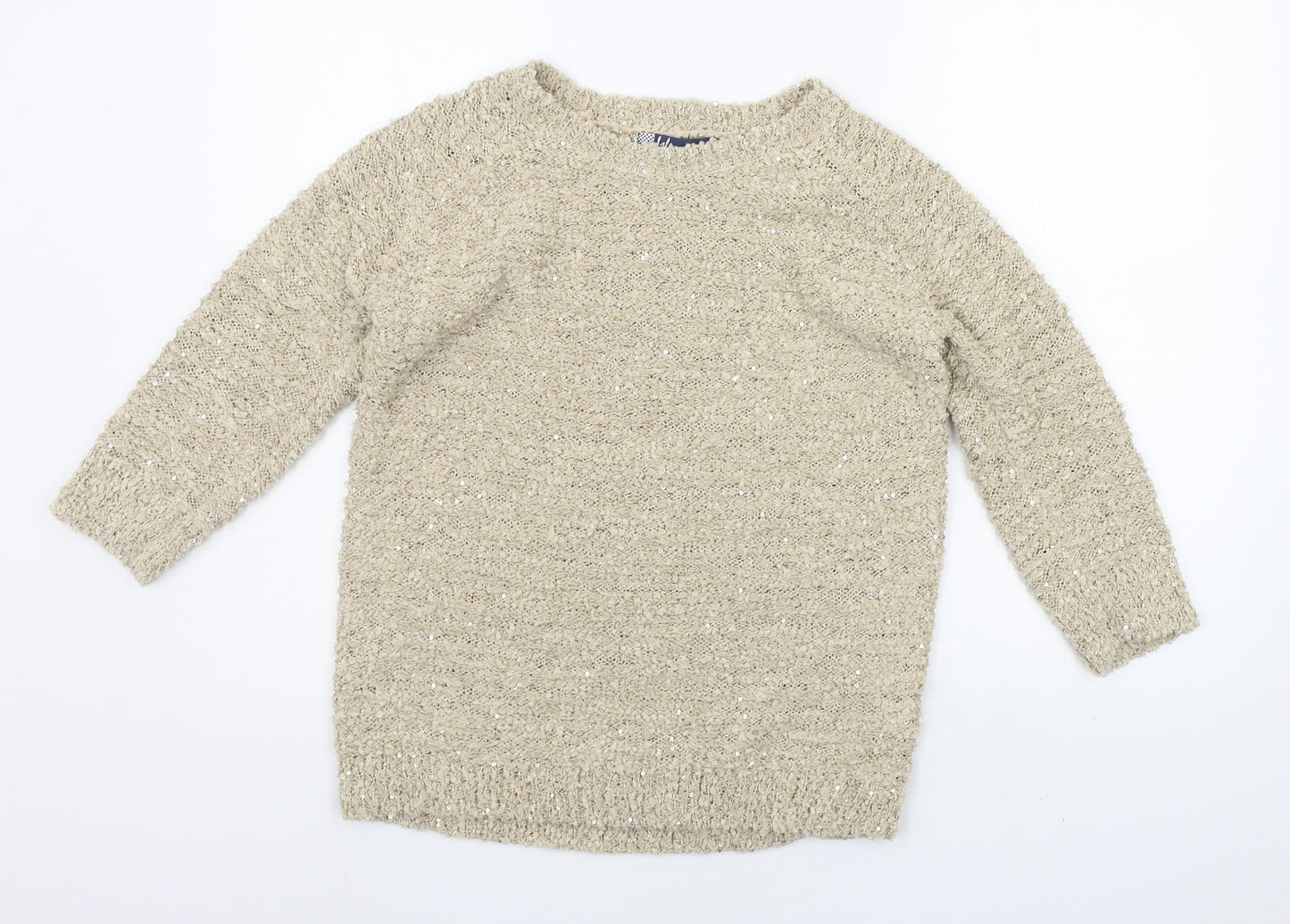 EWM Womens Gold   Pullover Jumper Size S  - SEQUINS