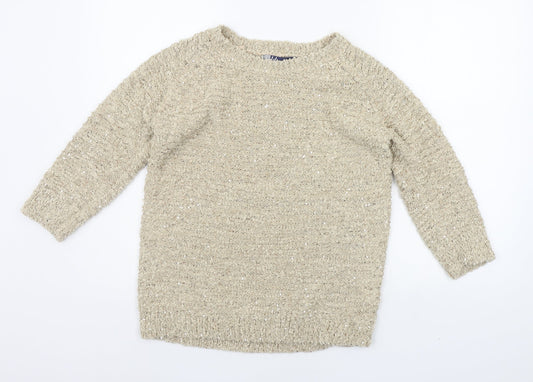 EWM Womens Gold   Pullover Jumper Size S  - SEQUINS