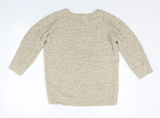 EWM Womens Gold   Pullover Jumper Size S  - SEQUINS