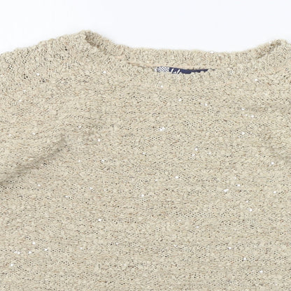 EWM Womens Gold   Pullover Jumper Size S  - SEQUINS
