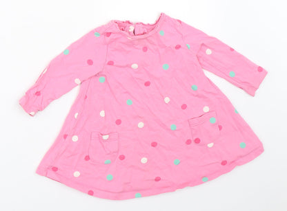 Mothercare Girls Pink Polka Dot  Fit & Flare  Size 6-9 Months