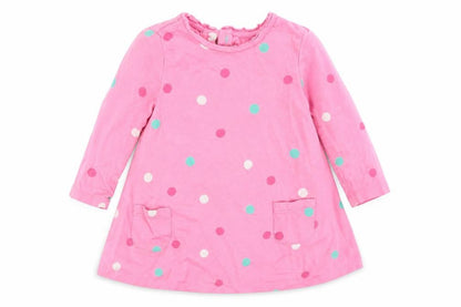 Mothercare Girls Pink Polka Dot  Fit & Flare  Size 6-9 Months