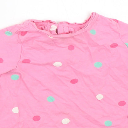 Mothercare Girls Pink Polka Dot  Fit & Flare  Size 6-9 Months