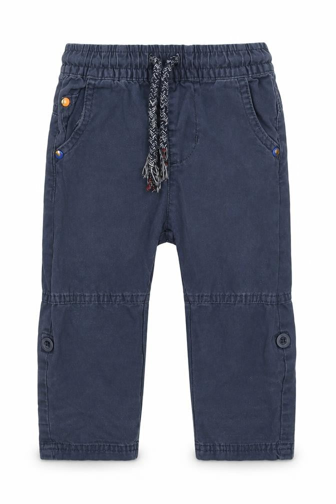 Front view of F&F boys’ blue capri trousers, size 12-18, months