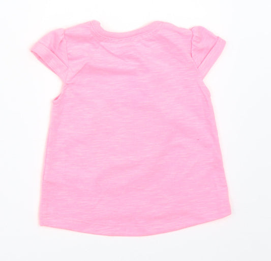 F&F Girls Pink   Basic T-Shirt Size 0-3 Months