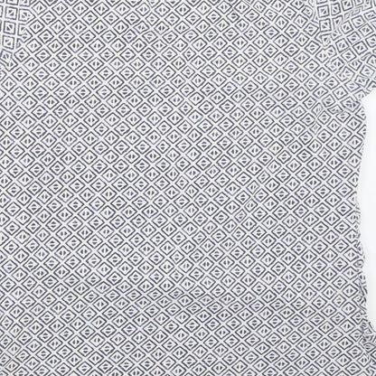 ESMARA Womens White Geometric  Basic T-Shirt Size M