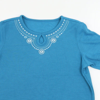 Womens UK Size S bm Blue Pullover Jumper