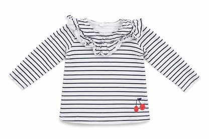 H&M  Boys White Striped  Basic T-Shirt Size 12-18 Months