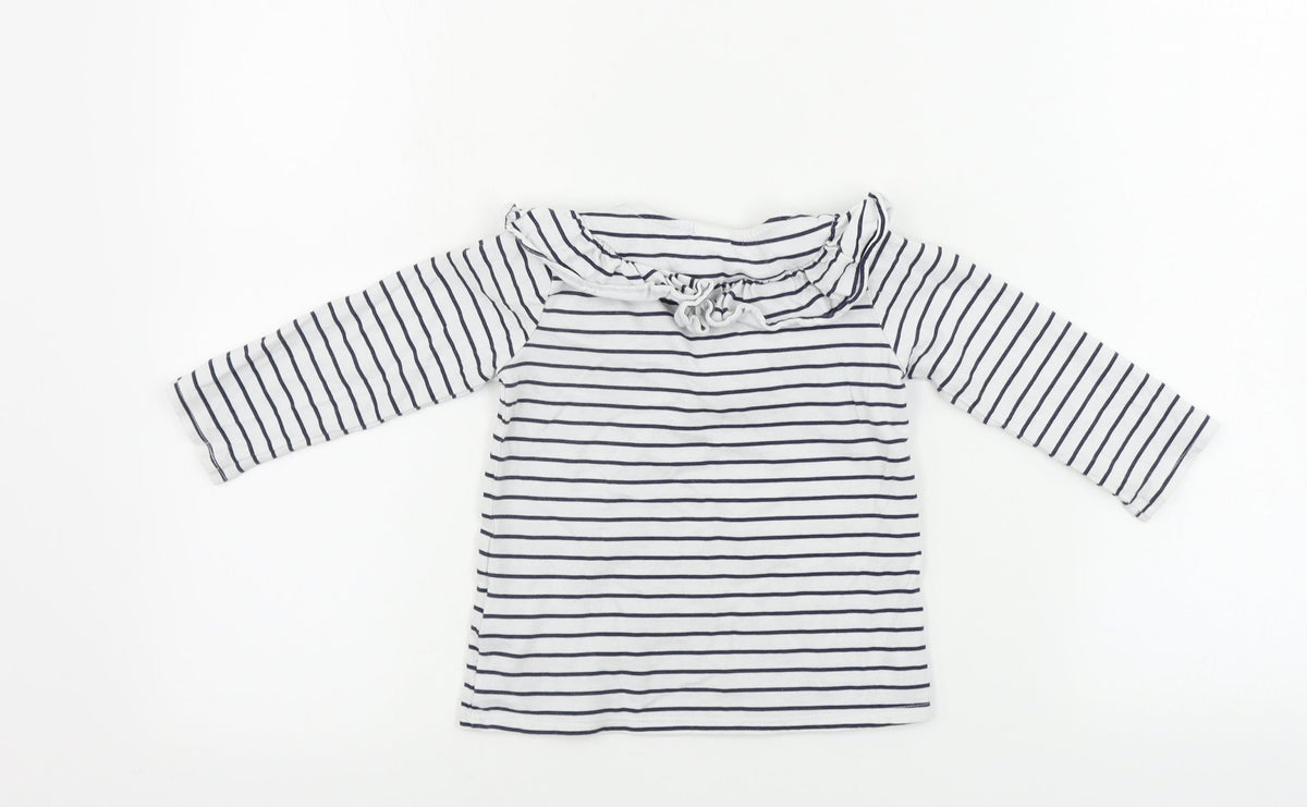 H&M  Boys White Striped  Basic T-Shirt Size 12-18 Months