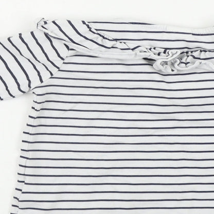 H&M  Boys White Striped  Basic T-Shirt Size 12-18 Months