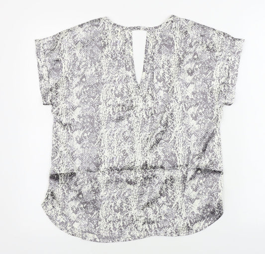 Avon Womens Beige Animal Print  Basic Blouse Size 8