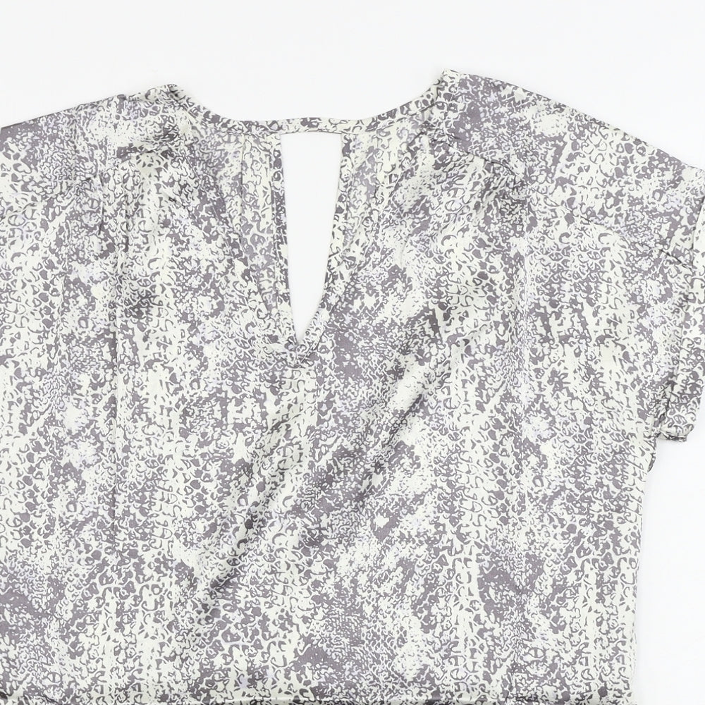 Avon Womens Beige Animal Print  Basic Blouse Size 8