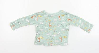 Primark  Boys Green Animal Print  Basic T-Shirt Size 9-12 Months