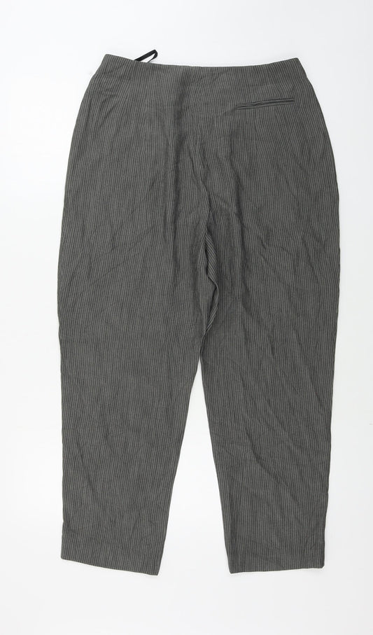 Phase Eight Womens Grey Striped  Trousers  Size 12 L23 in