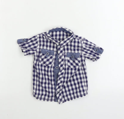 George Boys White Check  Basic Button-Up Size 6-9 Months