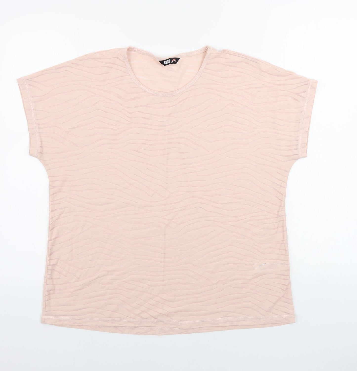 F&F  Womens Pink Animal Print  Basic T-Shirt Size 12