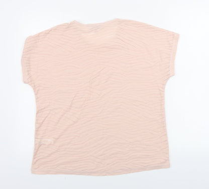 F&F  Womens Pink Animal Print  Basic T-Shirt Size 12