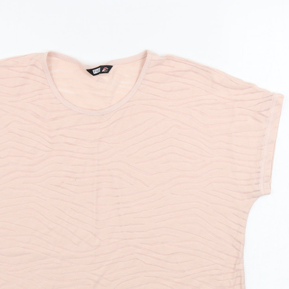 F&F  Womens Pink Animal Print  Basic T-Shirt Size 12