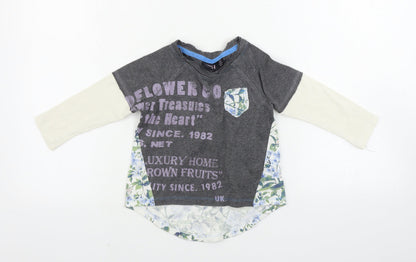 NEXT  Girls Grey   Basic T-Shirt Size 12-18 Months