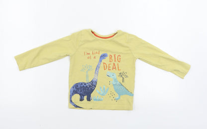 Nutmeg  Girls Yellow   Basic T-Shirt Size 2-3 Years