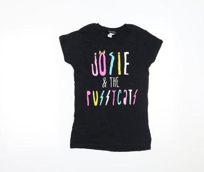 Womens UK Size S Gildan Black Basic T-Shirt