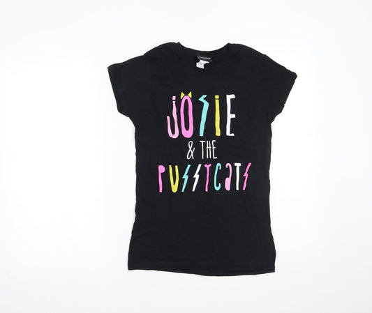 Womens UK Size S Gildan Black Basic T-Shirt