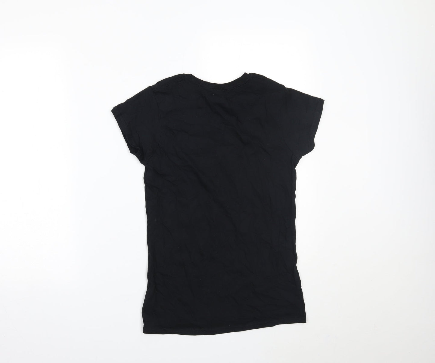 Womens UK Size S Gildan Black Basic T-Shirt