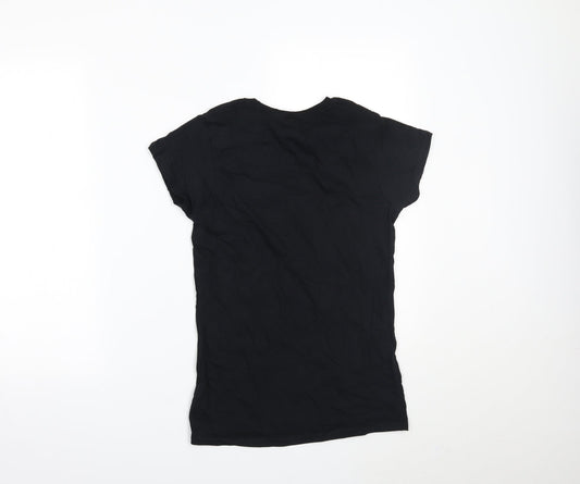 Womens UK Size S Gildan Black Basic T-Shirt