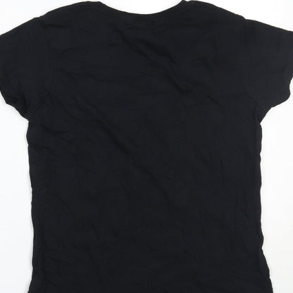 Womens UK Size S Gildan Black Basic T-Shirt