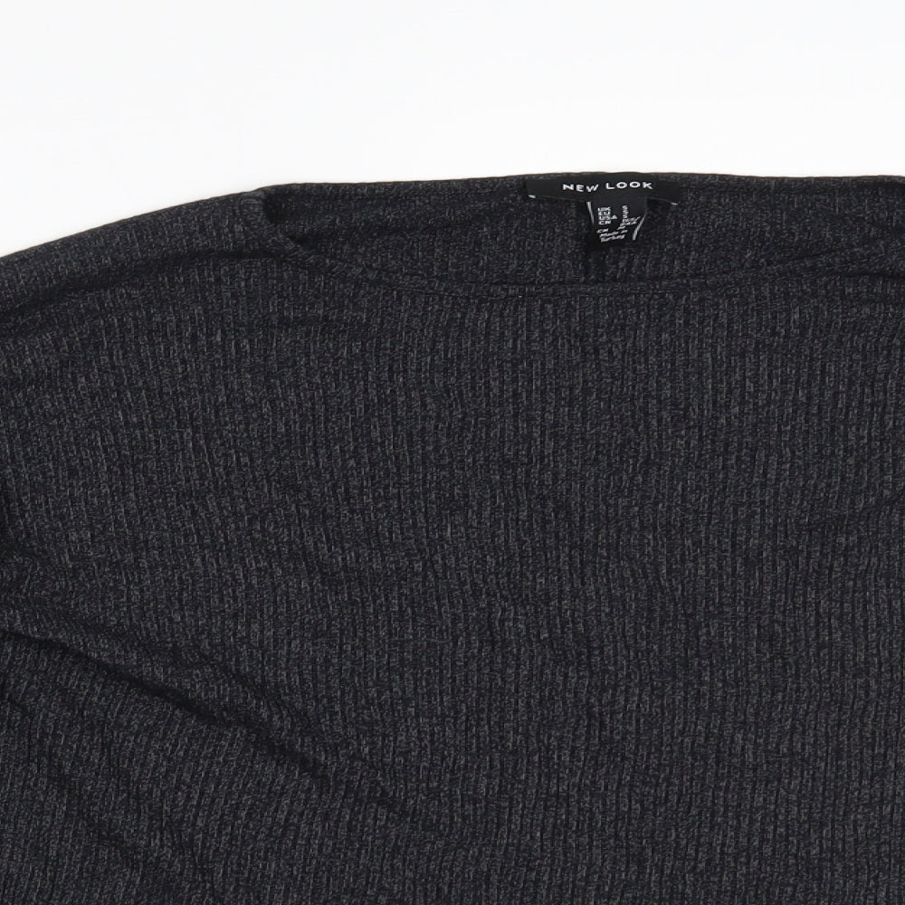 Womens UK Size S New Look Grey Basic Blouse