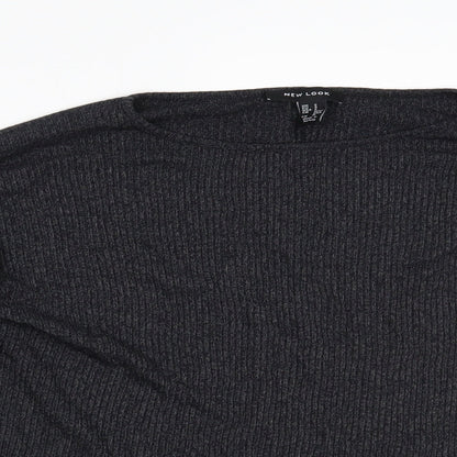 Womens UK Size S New Look Grey Basic Blouse