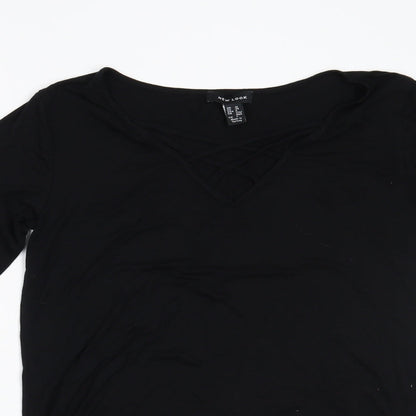 Womens UK Size 10 New Look Black Basic Blouse