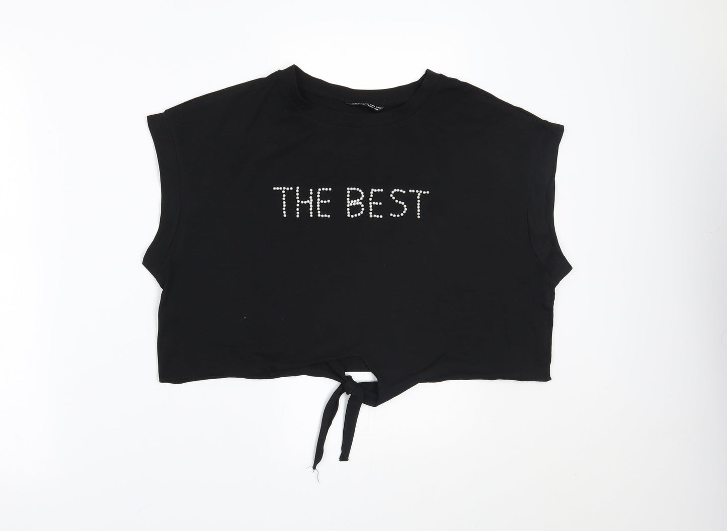 SheIn# Womens Black   Cropped T-Shirt Size L