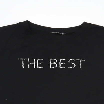 SheIn# Womens Black   Cropped T-Shirt Size L