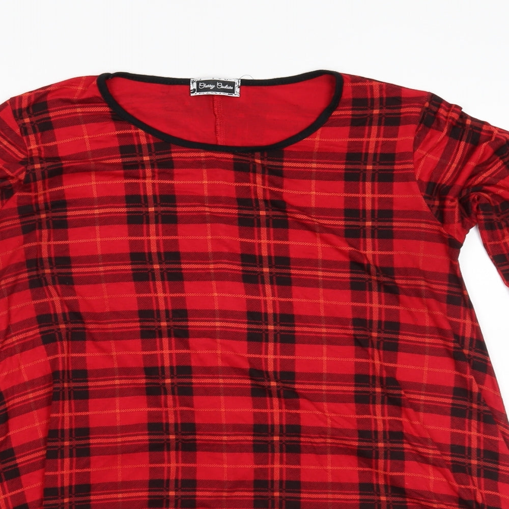 Womens UK Size M Cherry Couture Red Basic Blouse