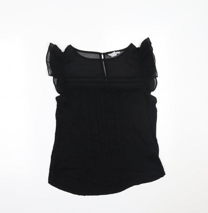 Womens UK Size M H&M Black Basic Blouse