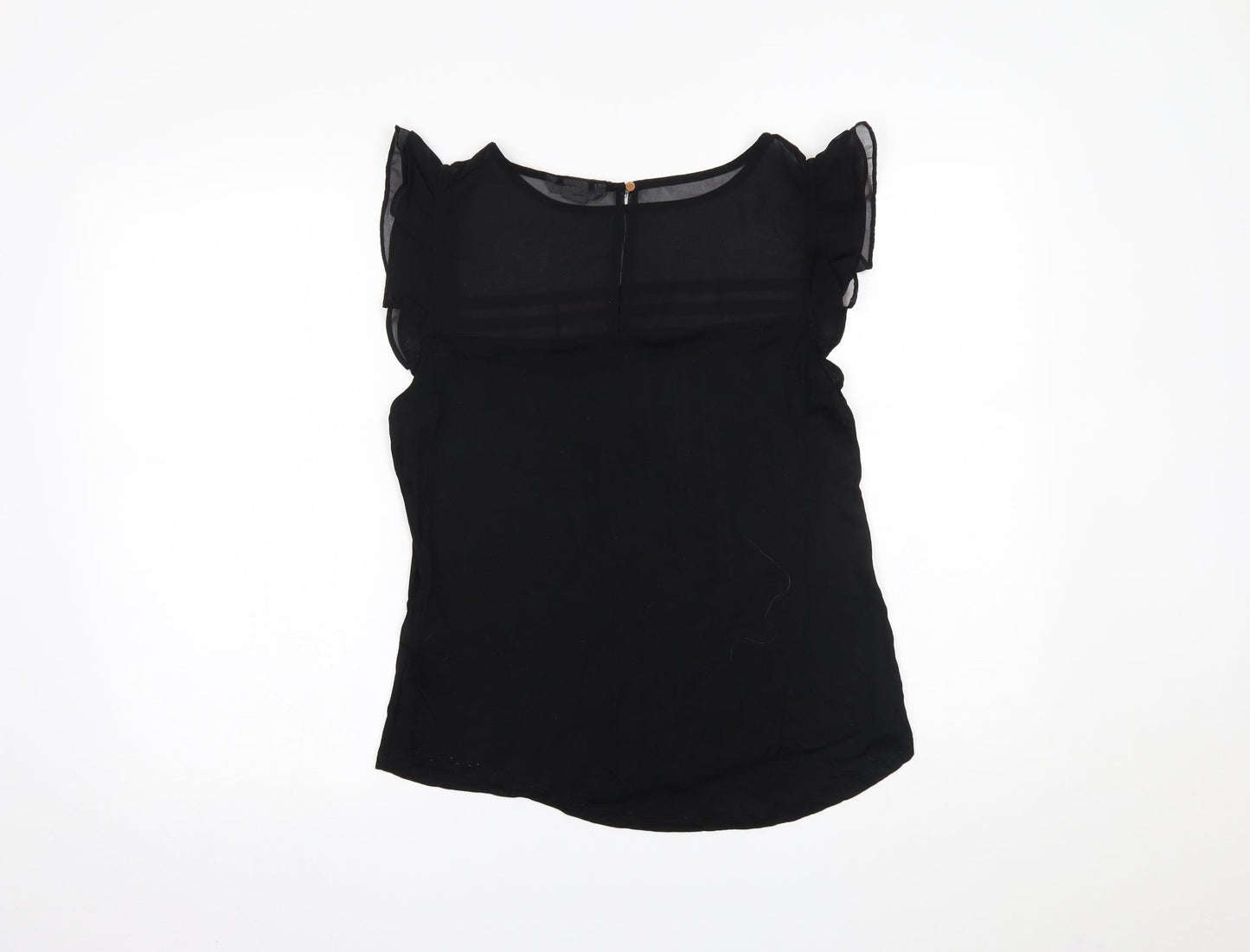 Womens UK Size M H&M Black Basic Blouse