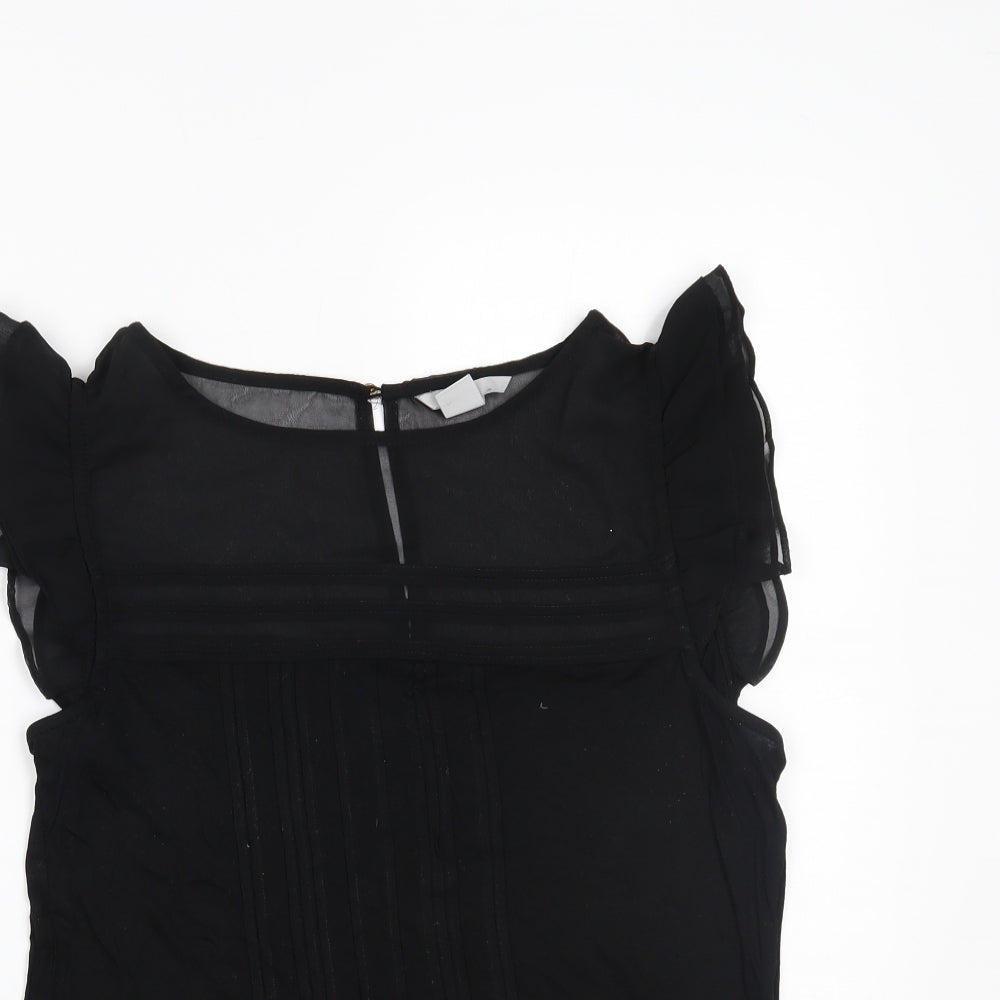 Womens UK Size M H&M Black Basic Blouse