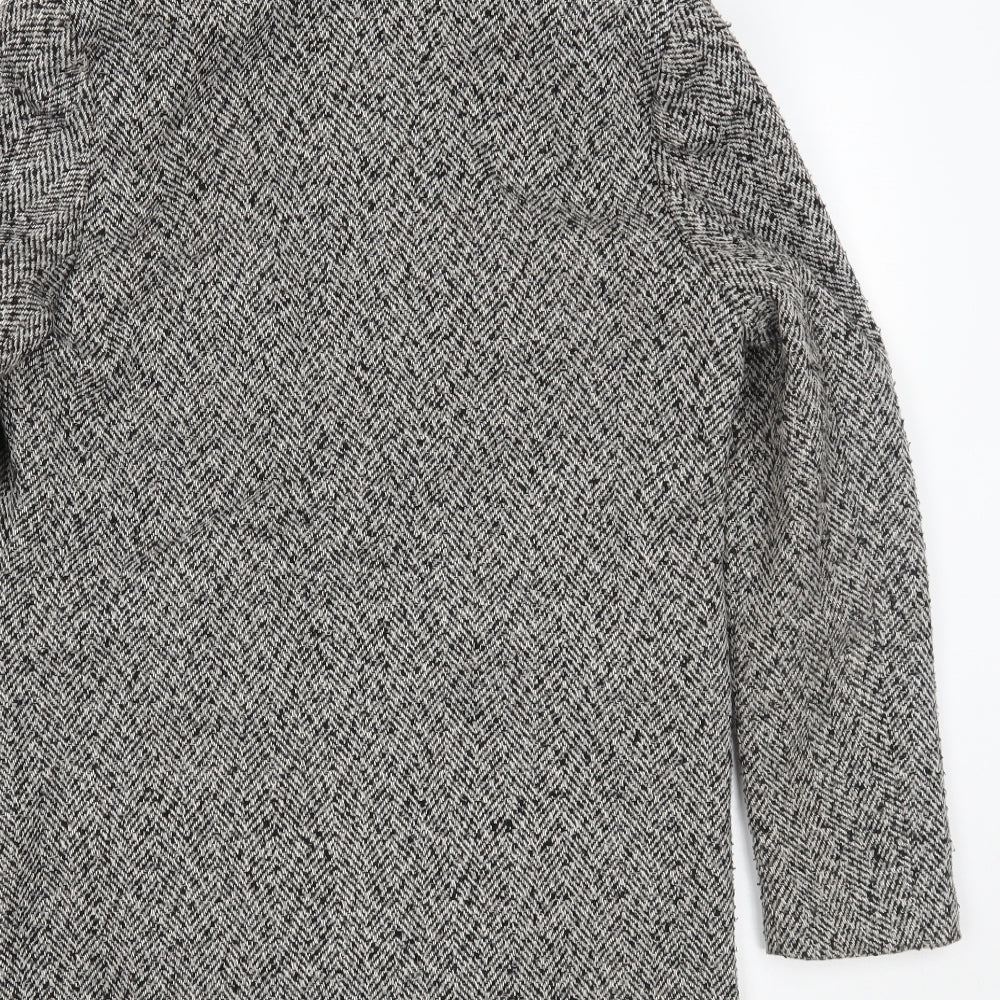 Primark Womens Grey Check  Overcoat Coat Size 12