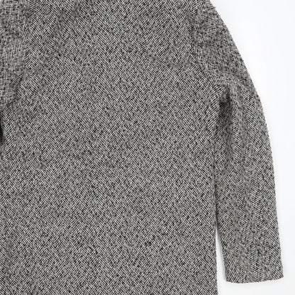 Primark Womens Grey Check  Overcoat Coat Size 12